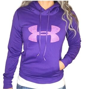 UNDER ARMOUR STORM HOODIE SEMI FITTED COLD GEAR PULLOVER SWEATSHIRT PURPLE SZ M